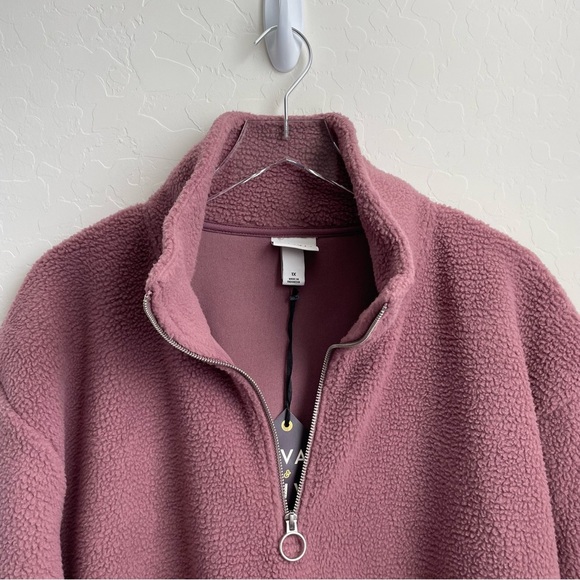 Ava & Viv Sherpa Quarter Zip with Pockets Dusty Purple 1X NWT - Picture 6 of 6